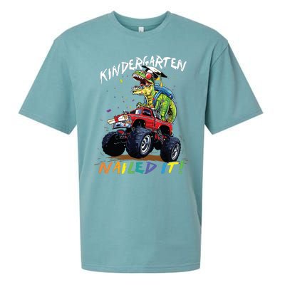 Kindergarten Nailed It Dinosaur Truck Last Day Of School Boy Sueded Cloud Jersey T-Shirt