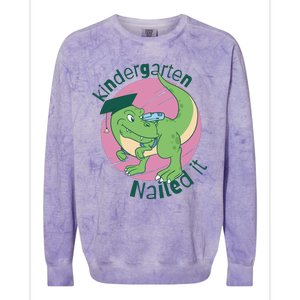 Kindergarten Nailed It Graduation Dinosaur Colorblast Crewneck Sweatshirt