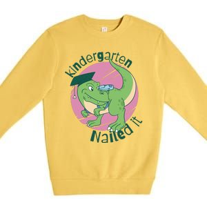 Kindergarten Nailed It Graduation Dinosaur Premium Crewneck Sweatshirt