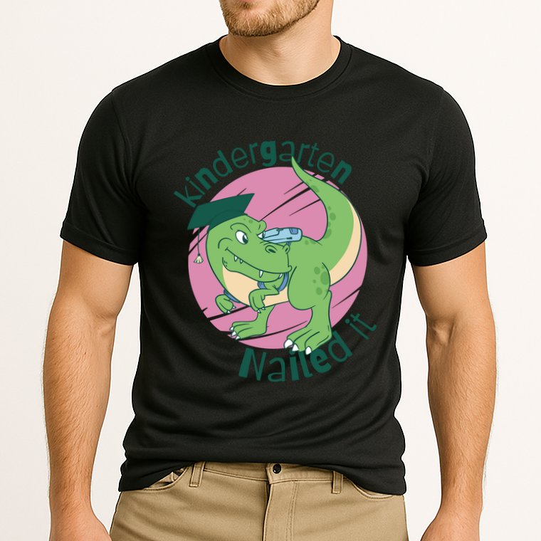 Kindergarten Nailed It Graduation Dinosaur Cooling Performance Crew T-Shirt