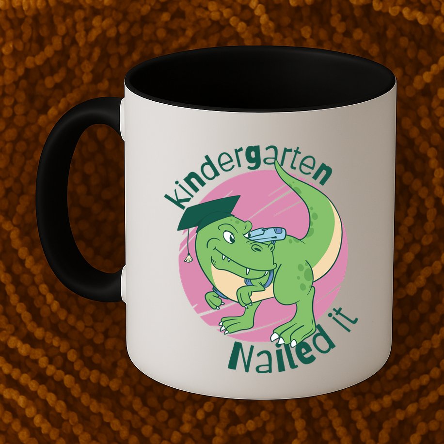 Kindergarten Nailed It Graduation Dinosaur Mug