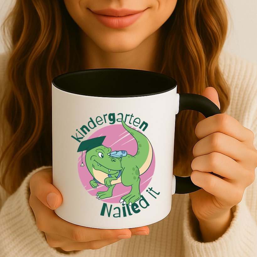 Kindergarten Nailed It Graduation Dinosaur Mug