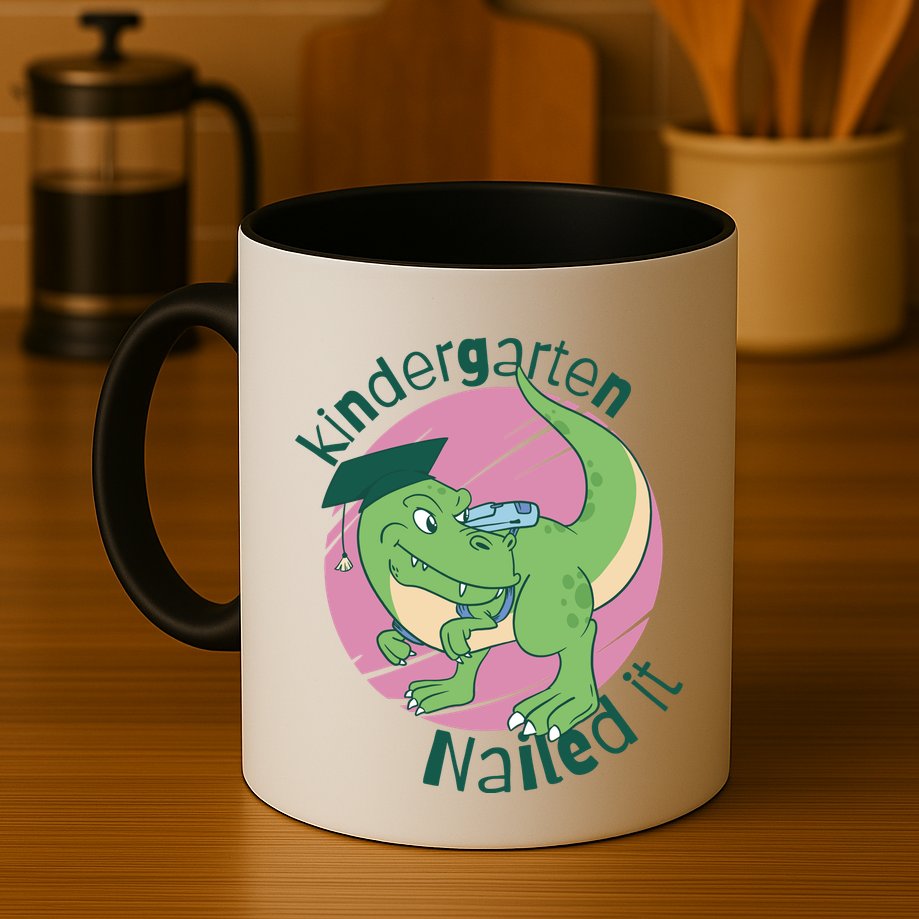 Kindergarten Nailed It Graduation Dinosaur Mug