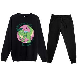 Kindergarten Nailed It Graduation Dinosaur Premium Crewneck Sweatsuit Set