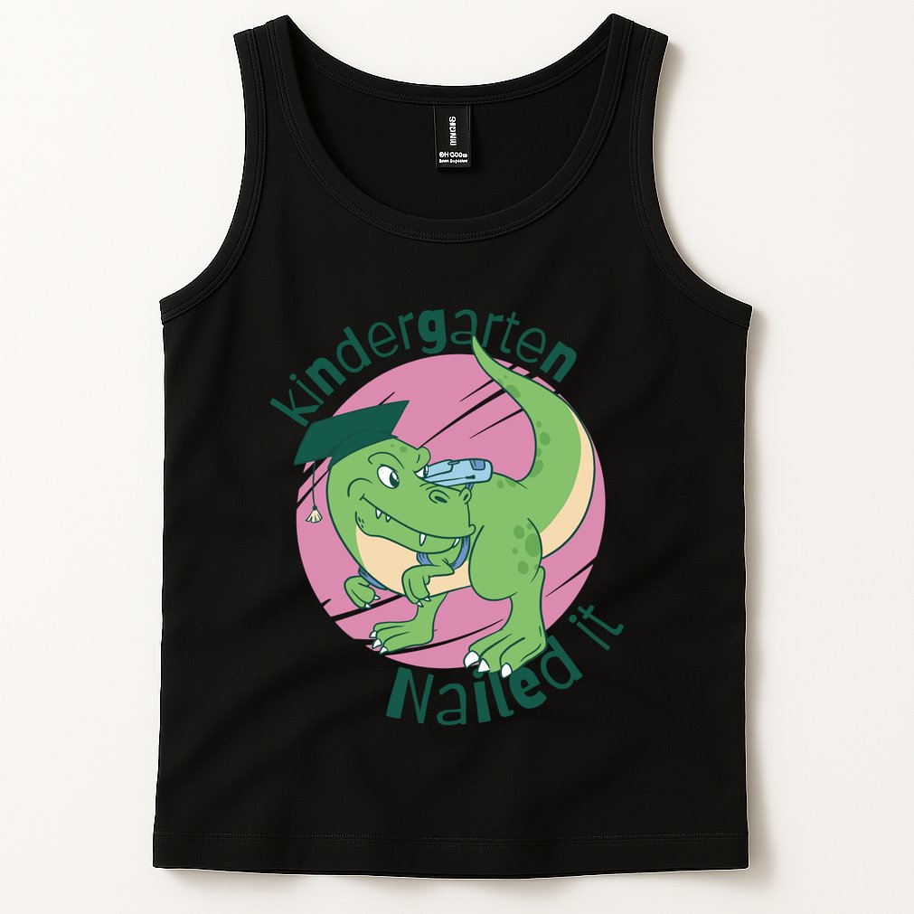 Kindergarten Nailed It Graduation Dinosaur Tank Top
