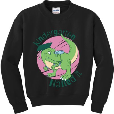 Kindergarten Nailed It Graduation Dinosaur Kids Sweatshirt