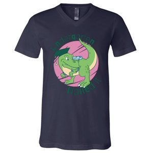 Kindergarten Nailed It Graduation Dinosaur V-Neck T-Shirt