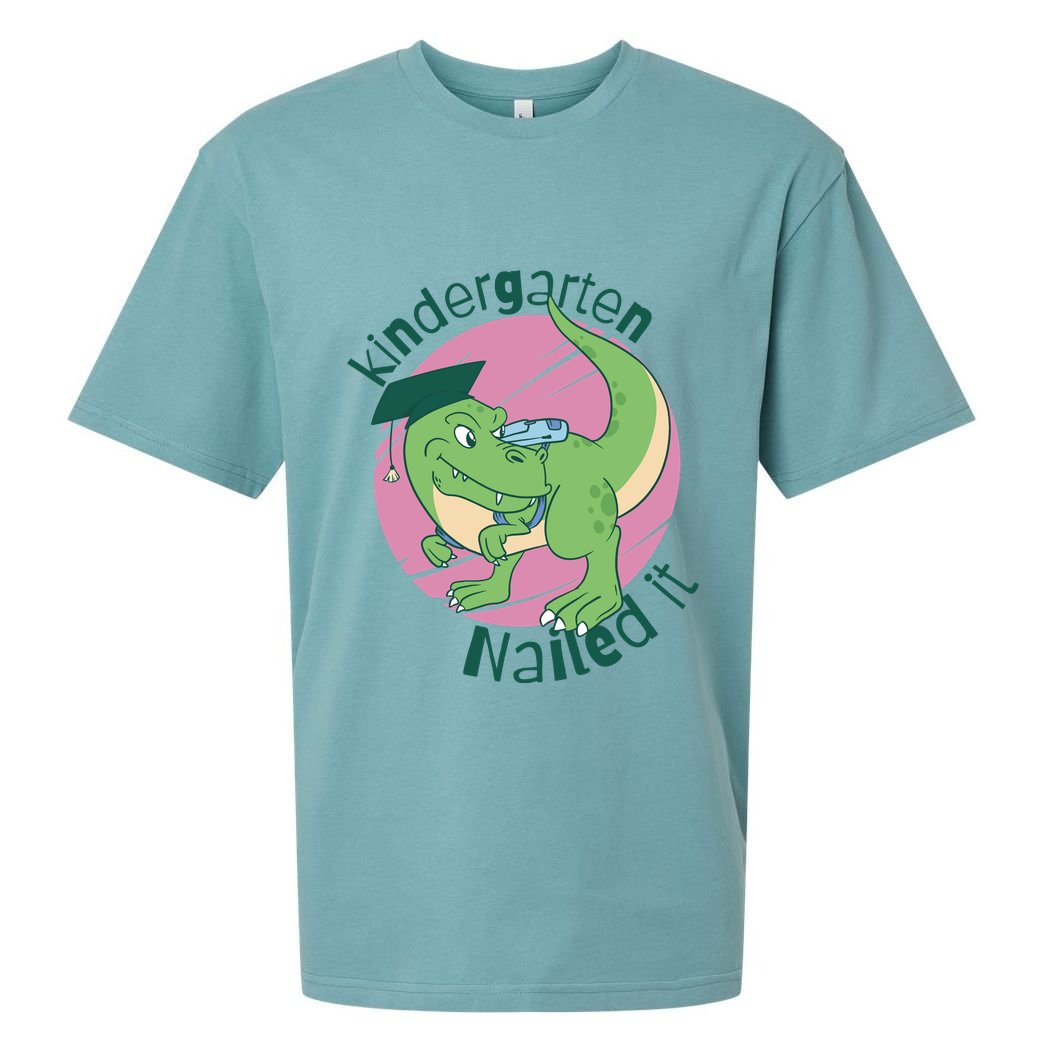 Kindergarten Nailed It Graduation Dinosaur Sueded Cloud Jersey T-Shirt