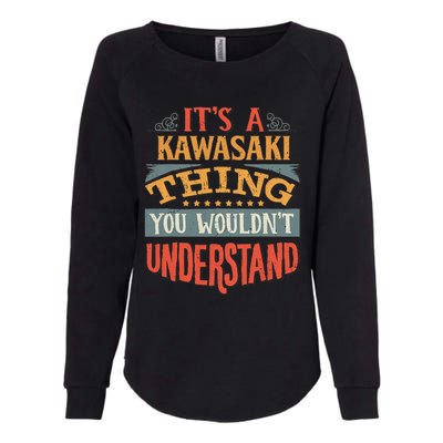 Kawasaki Name Womens California Wash Sweatshirt