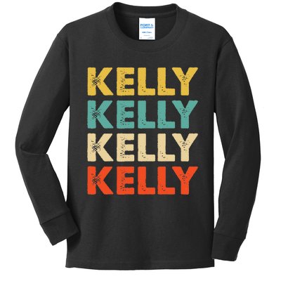 Kelly Name Kids Long Sleeve Shirt