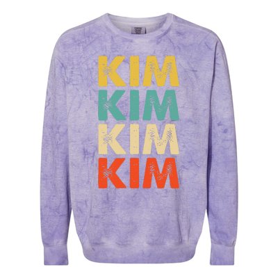 Kim Name Colorblast Crewneck Sweatshirt