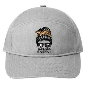 Karate Nana Messy Bun Hair Funny Karate Fighter Nana 7-Panel Snapback Hat