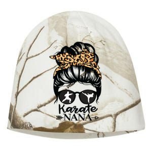 Karate Nana Messy Bun Hair Funny Karate Fighter Nana Kati - Camo Knit Beanie