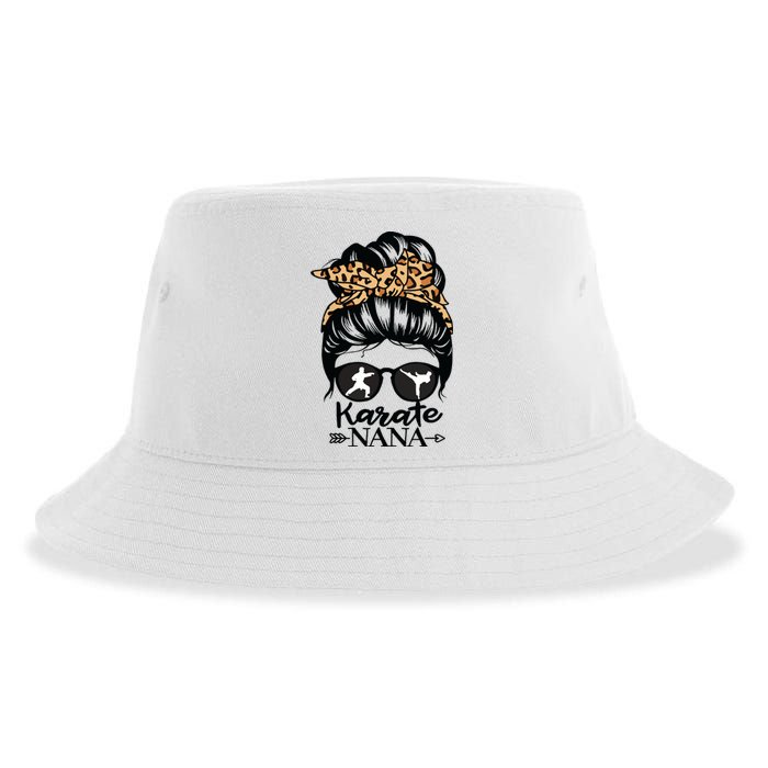 Karate Nana Messy Bun Hair Funny Karate Fighter Nana Sustainable Bucket Hat