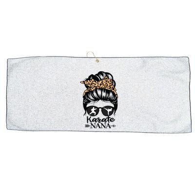 Karate Nana Messy Bun Hair Funny Karate Fighter Nana Large Microfiber Waffle Golf Towel
