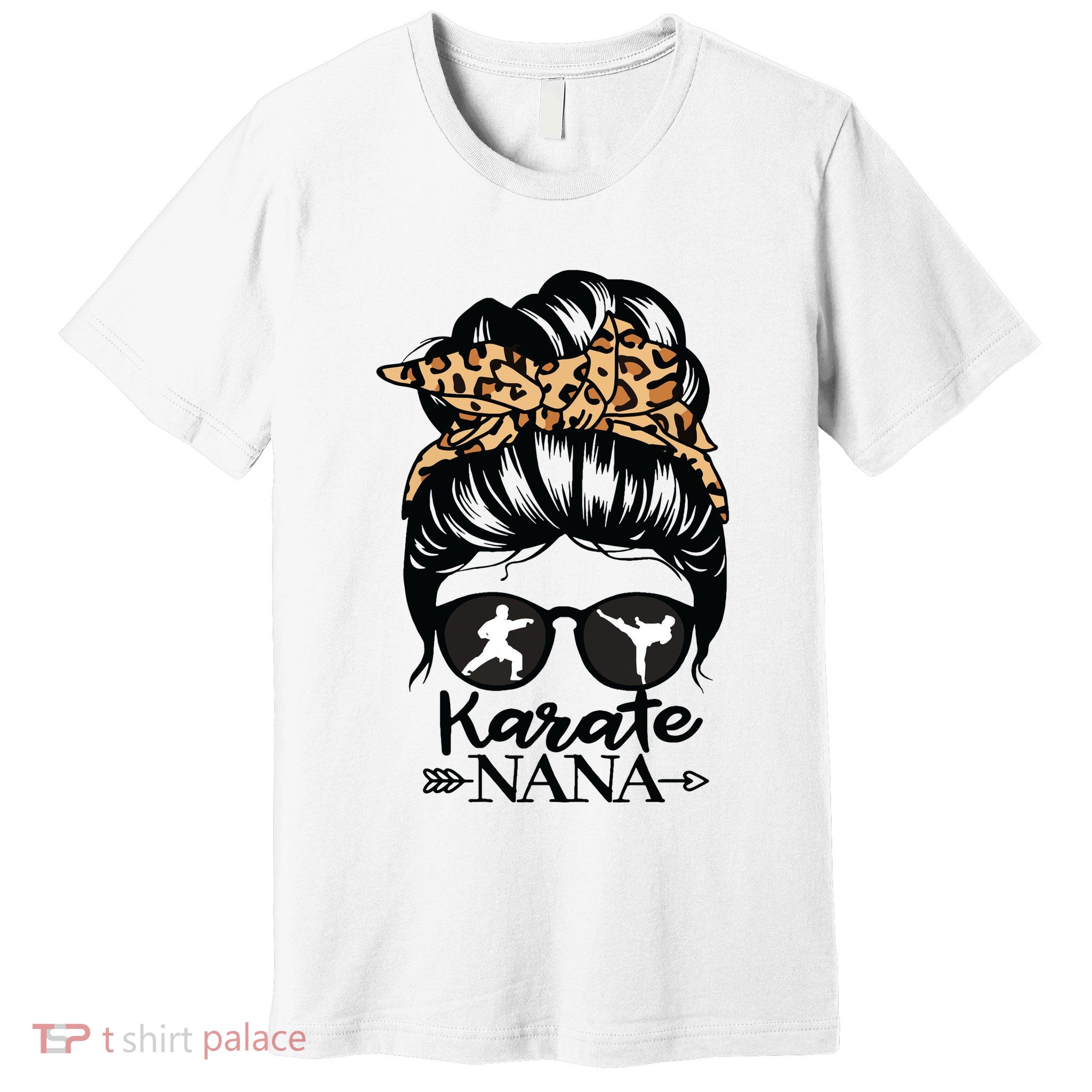 Karate Nana Messy Bun Hair Funny Karate Fighter Nana Premium T-Shirt