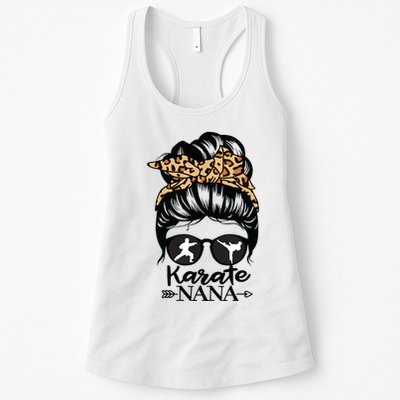 Karate Nana Messy Bun Hair Funny Karate Fighter Nana Womens Tank Top