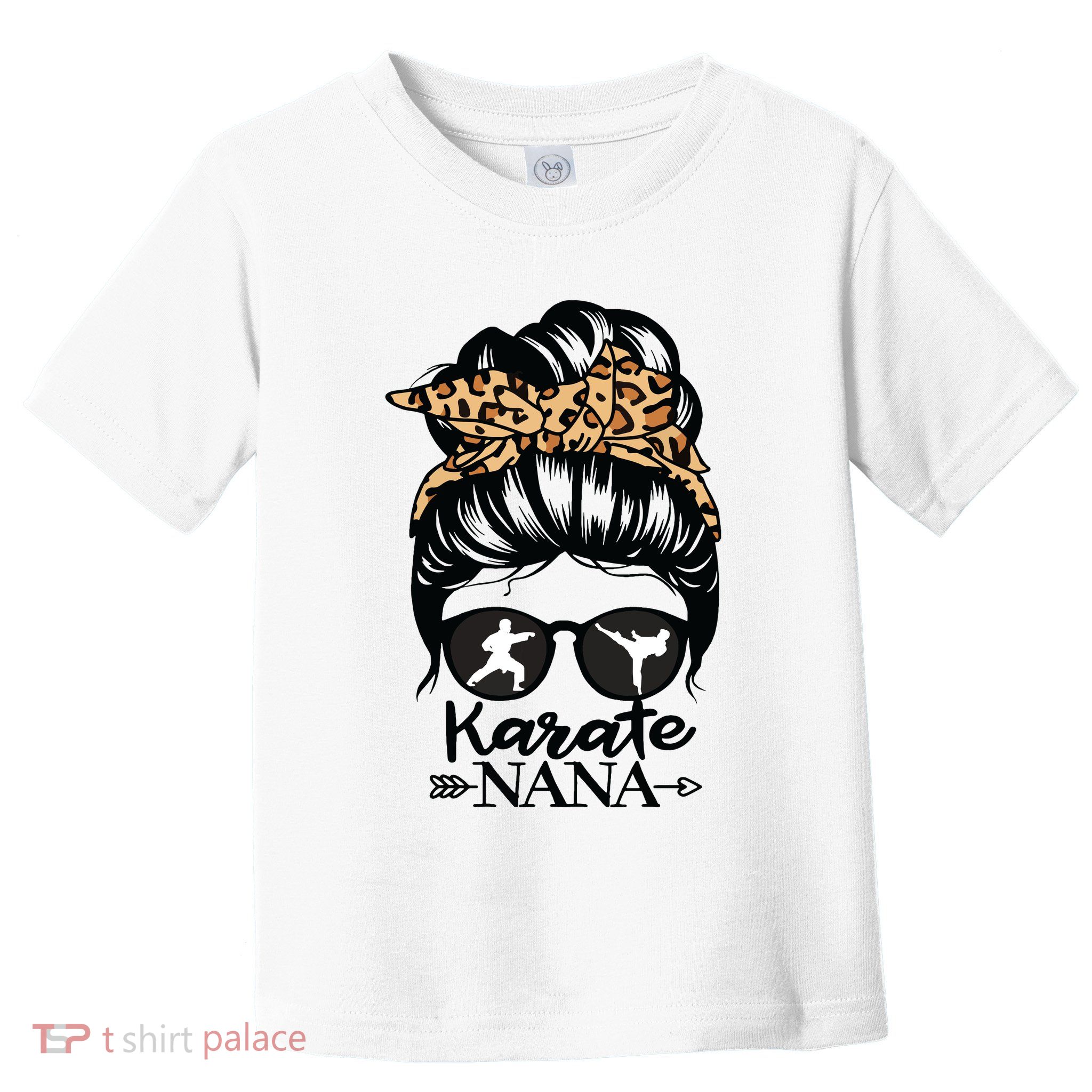 Karate Nana Messy Bun Hair Funny Karate Fighter Nana Toddler T-Shirt