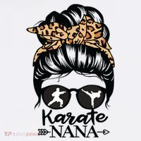Karate Nana Messy Bun Hair Funny Karate Fighter Nana Women's V-Neck T-Shirt