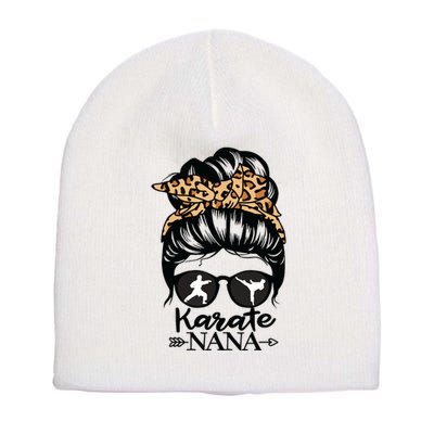 Karate Nana Messy Bun Hair Funny Karate Fighter Nana Short Acrylic Beanie