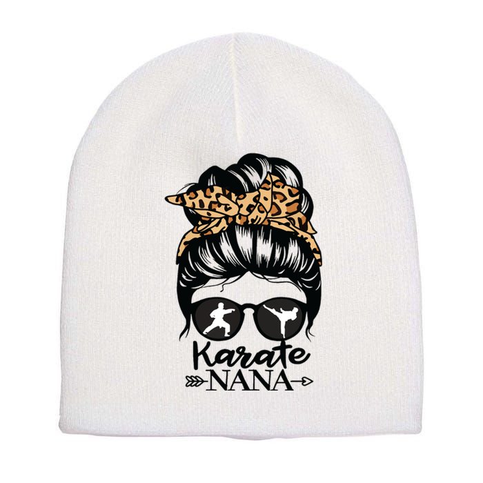 Karate Nana Messy Bun Hair Funny Karate Fighter Nana Short Acrylic Beanie