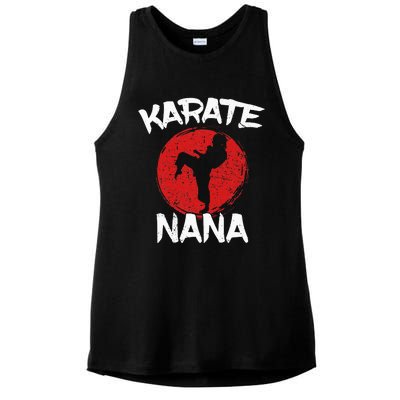 Karate Nana Martial Arts Grandma Ponytail Ladies PosiCharge Tri-Blend Wicking Tank