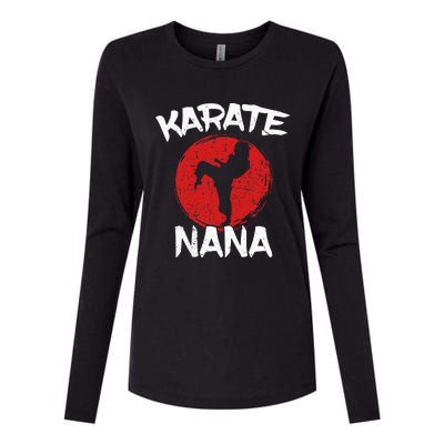 Karate Nana Martial Arts Grandma Ponytail Womens Cotton Relaxed Long Sleeve T-Shirt