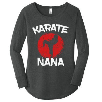 Karate Nana Martial Arts Grandma Ponytail Women's Perfect Tri Tunic Long Sleeve Shirt