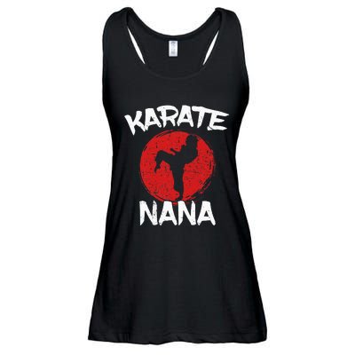 Karate Nana Martial Arts Grandma Ponytail Ladies Essential Flowy Tank