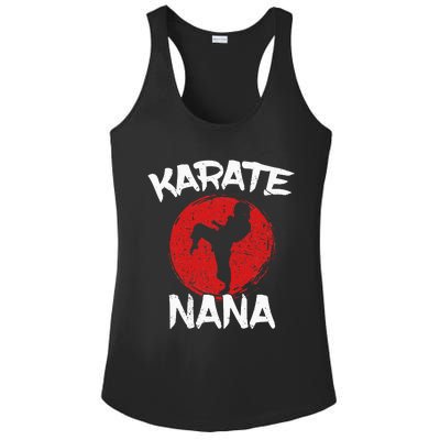 Karate Nana Martial Arts Grandma Ponytail Ladies PosiCharge Competitor Racerback Tank