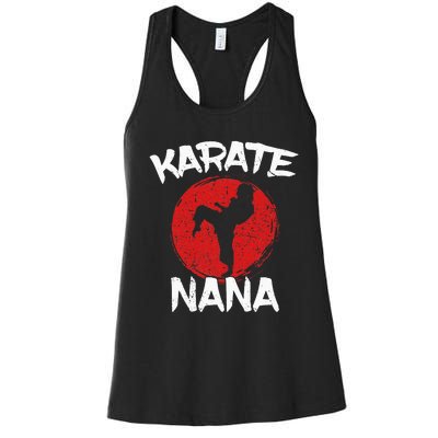 Karate Nana Martial Arts Grandma Ponytail Women's Racerback Tank