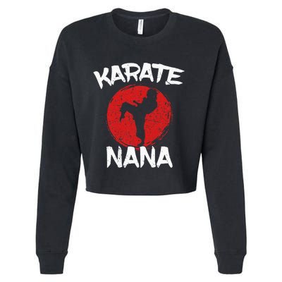 Karate Nana Martial Arts Grandma Ponytail Cropped Pullover Crew