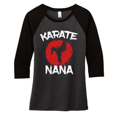 Karate Nana Martial Arts Grandma Ponytail Women's Tri-Blend 3/4-Sleeve Raglan Shirt