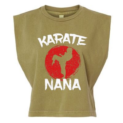 Karate Nana Martial Arts Grandma Ponytail Garment-Dyed Women's Muscle Tee