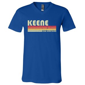 Keene Nh New Hampshire Funny City Home Roots Gift Retro 80s Gift V-Neck T-Shirt