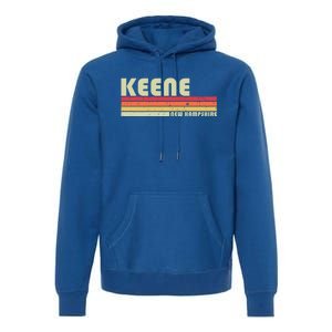 Keene Nh New Hampshire Funny City Home Roots Gift Retro 80s Gift Premium Hoodie