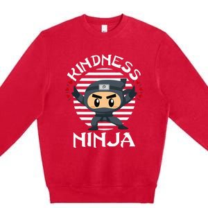 Kindness Ninja Orange Unity Day Anti Bullying Premium Crewneck Sweatshirt