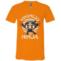 Kindness Ninja Orange Unity Day Anti Bullying V-Neck T-Shirt