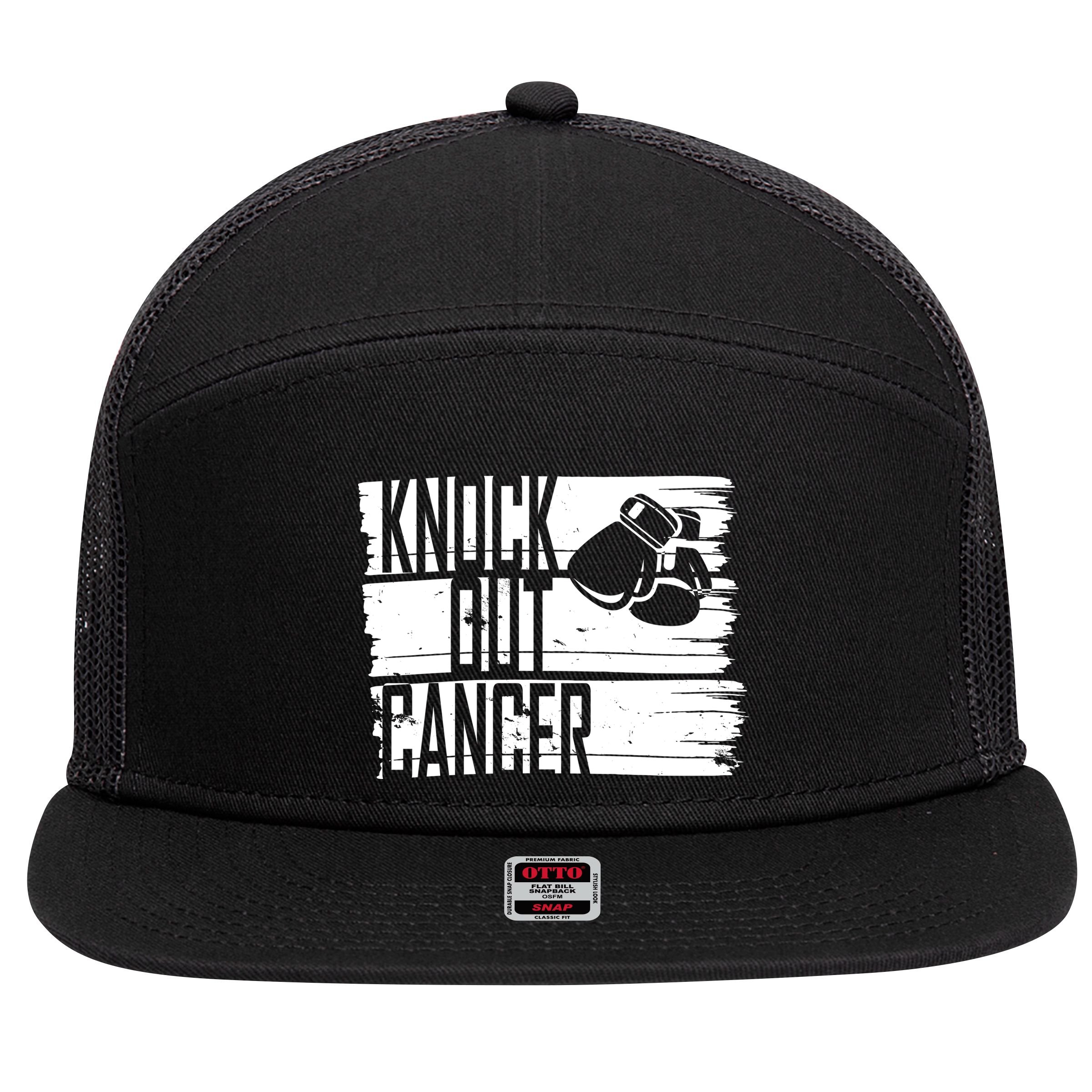 Knock Out Cancer 7 Panel Mesh Trucker Snapback Hat