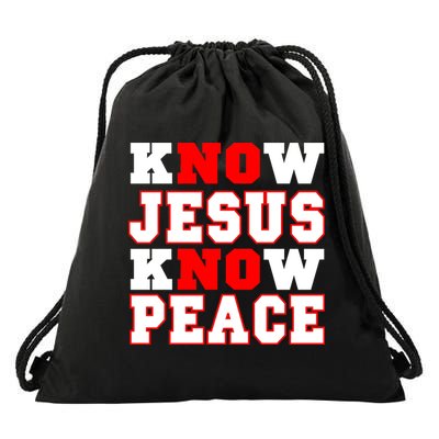 Know Jesus Know Peace Drawstring Bag