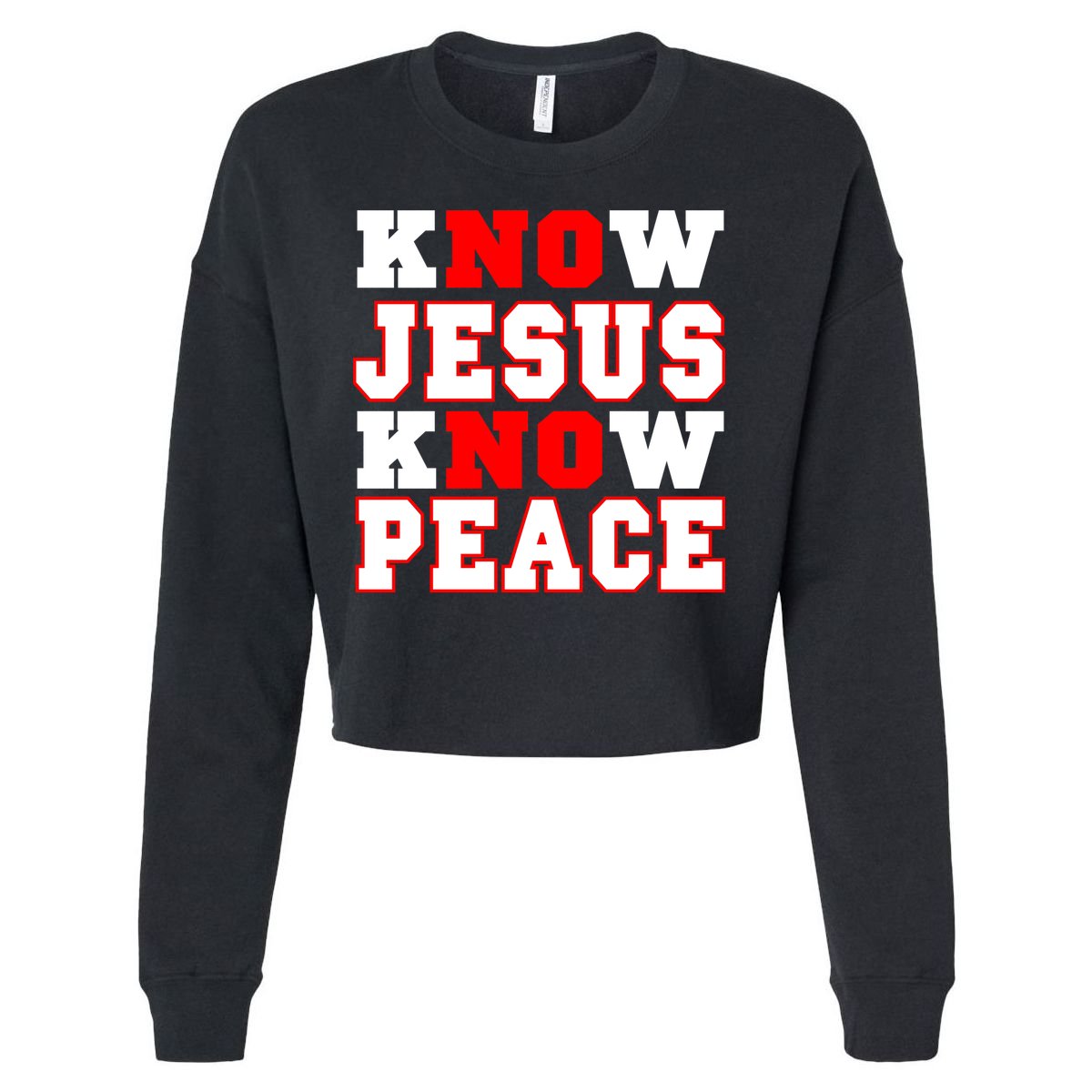 Know Jesus Know Peace Cropped Pullover Crew