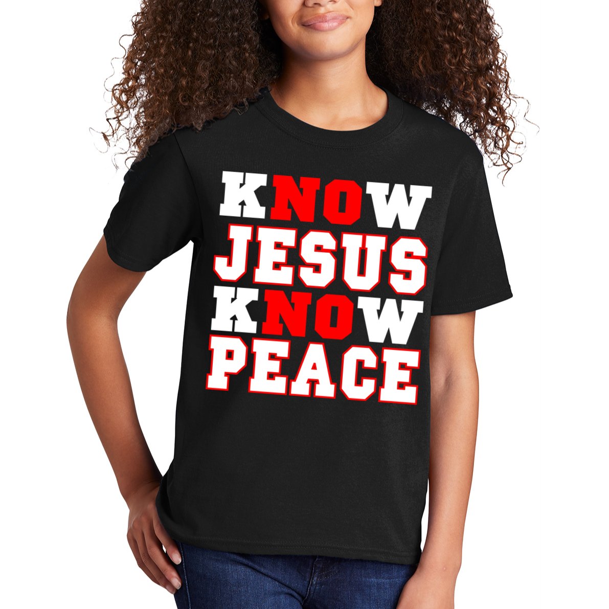 Know Jesus Know Peace Kids T-Shirt