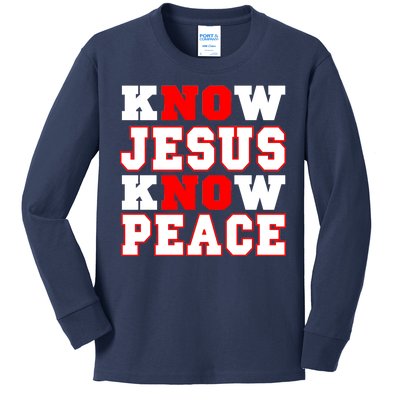 Know Jesus Know Peace Kids Long Sleeve Shirt