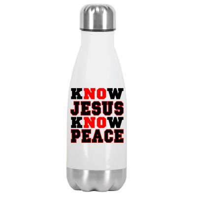 Know Jesus Know Peace Stainless Steel Insulated Water Bottle