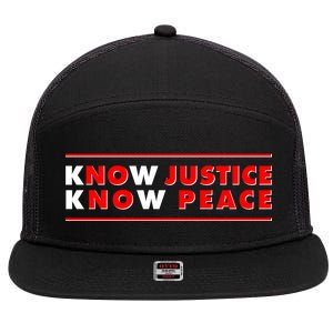 Know Justice Know Peace BLM Protest 7 Panel Mesh Trucker Snapback Hat