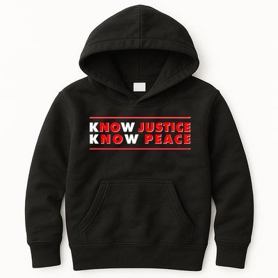 Know Justice Know Peace BLM Protest Kids Hoodie
