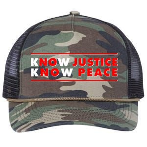 Know Justice Know Peace BLM Protest Retro Rope Trucker Hat Cap