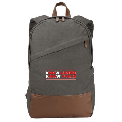 Know Justice Know Peace BLM Protest Cotton Canvas Backpack