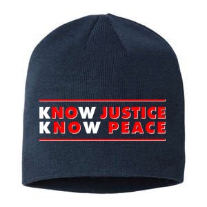 Know Justice Know Peace BLM Protest Sustainable Beanie