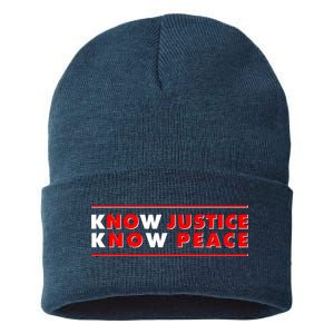 Know Justice Know Peace BLM Protest Sustainable Knit Beanie